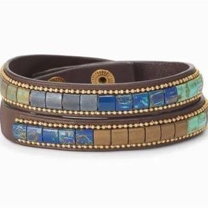 Never Worn Stella & Dot River Bracelet Leather Wrap